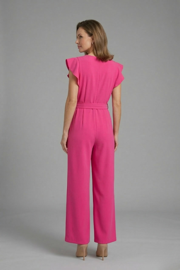 Women’s Jumpsuit with Round Neckline and Wide Legs