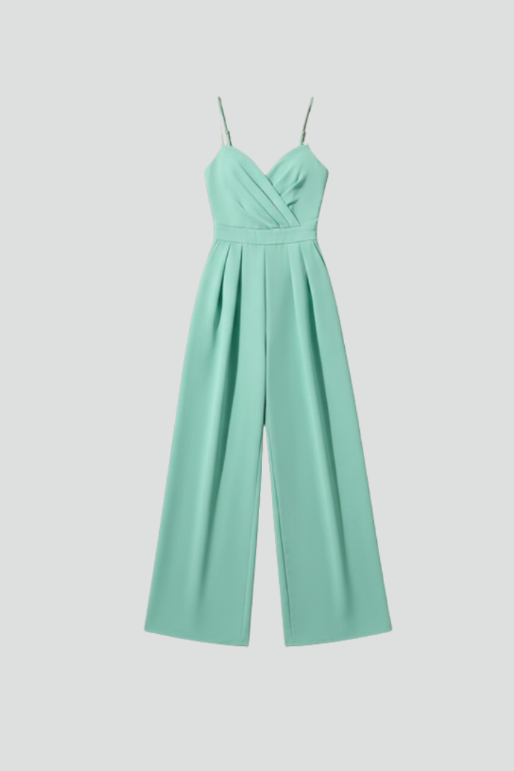 Women’s Jumpsuit with V Neckline and Wide Legs