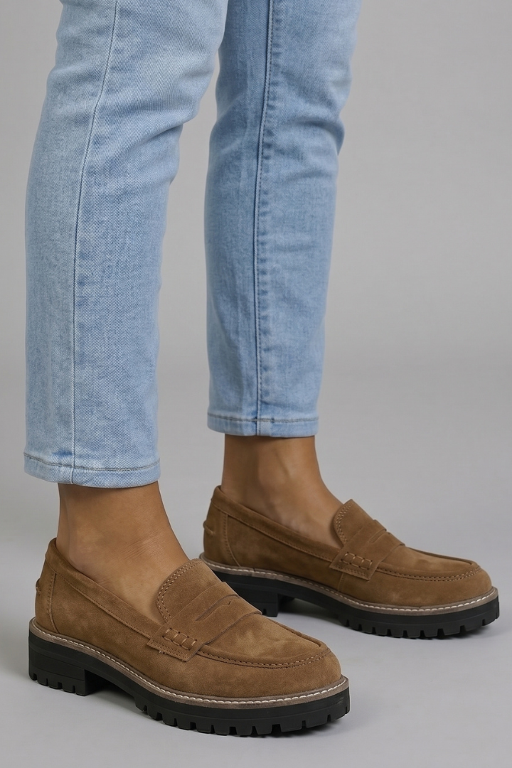 Women's Loafers with Suede Leather Upper for Everyday Wear