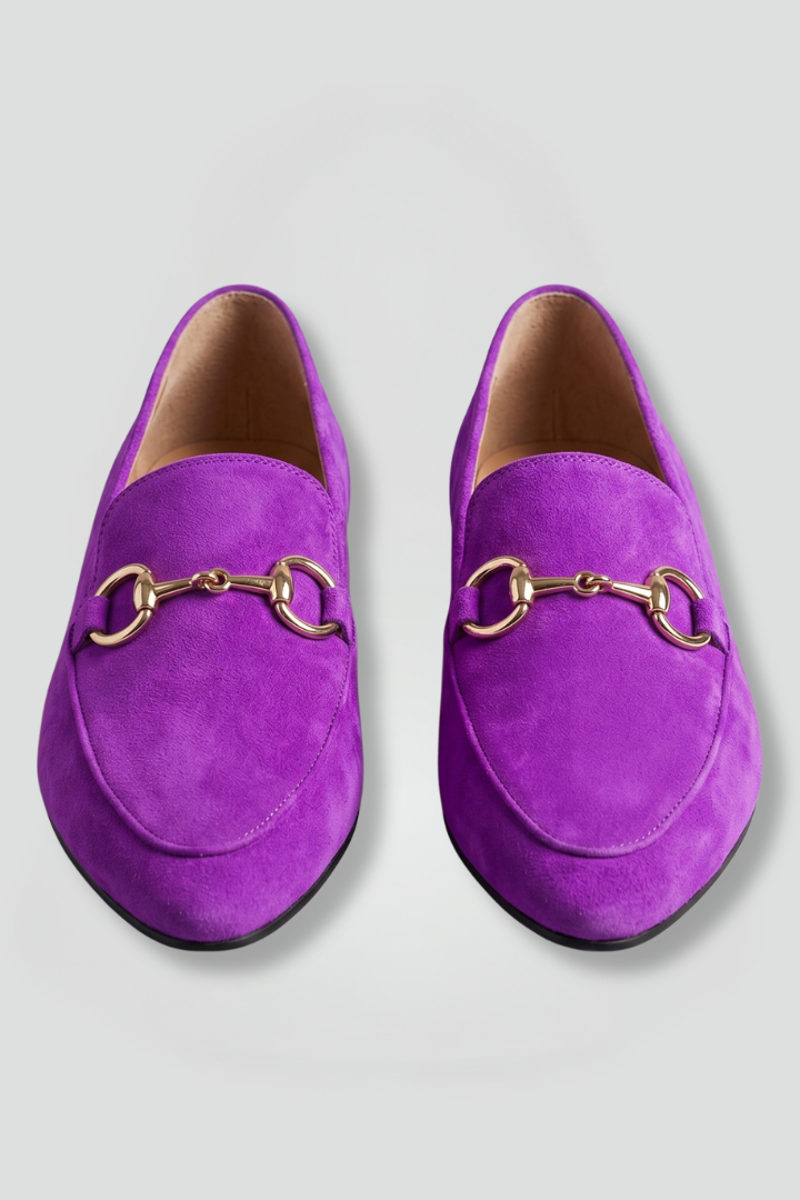 Women's Leather Loafers with Metal Bit for All-Season Wear