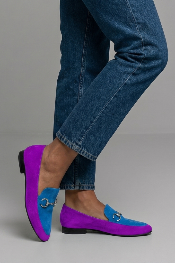 Women's Leather Loafers with Metal Bit for All-Season Wear