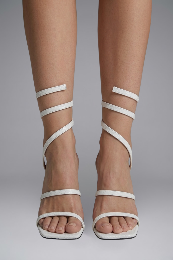 Women's Leather Sandals with Block Heel for Summer