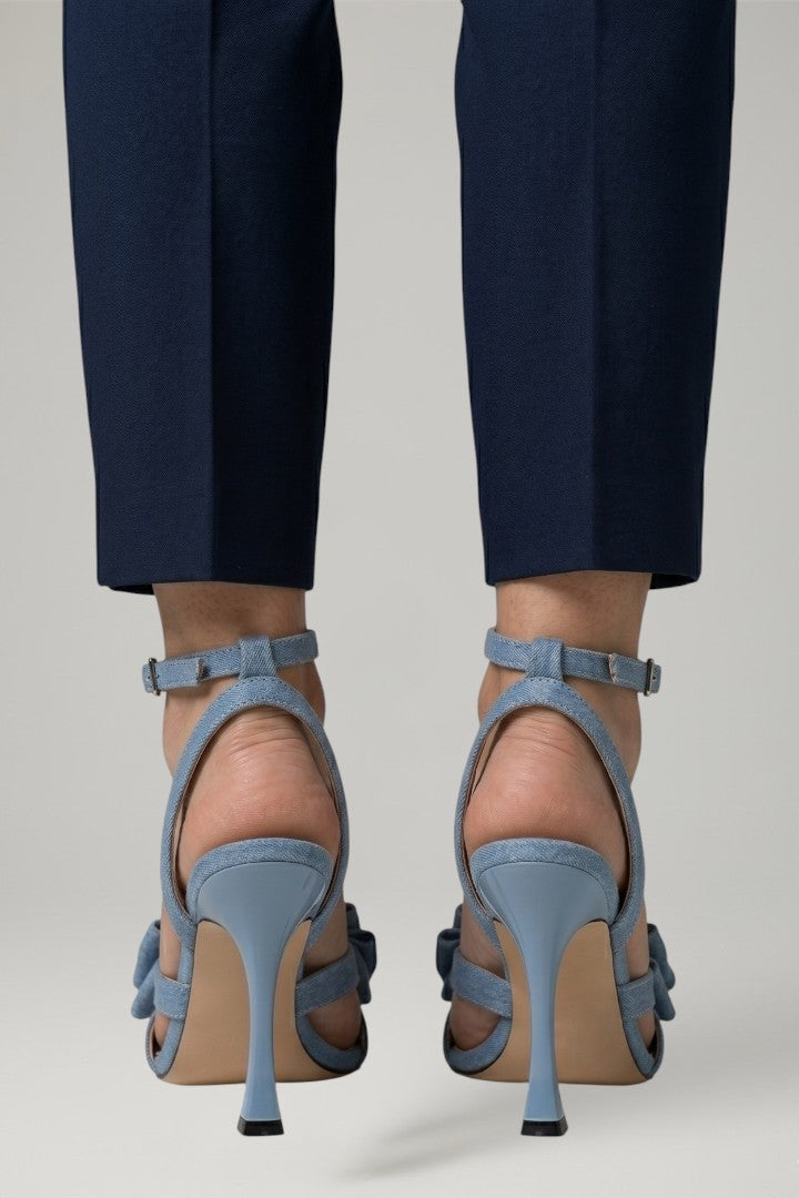 Women's Leather Sandals with Square Toe and Buckle