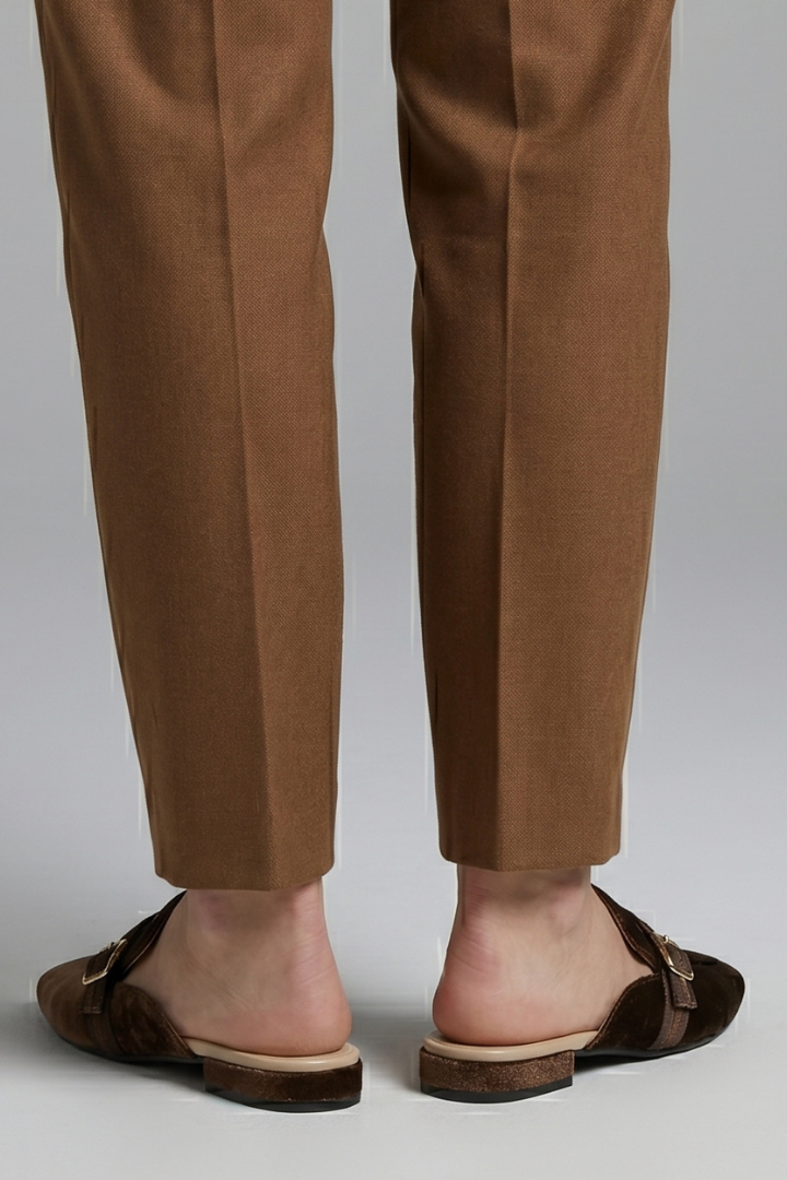 Women's Leather Slippers with Square Toe and Slip-On