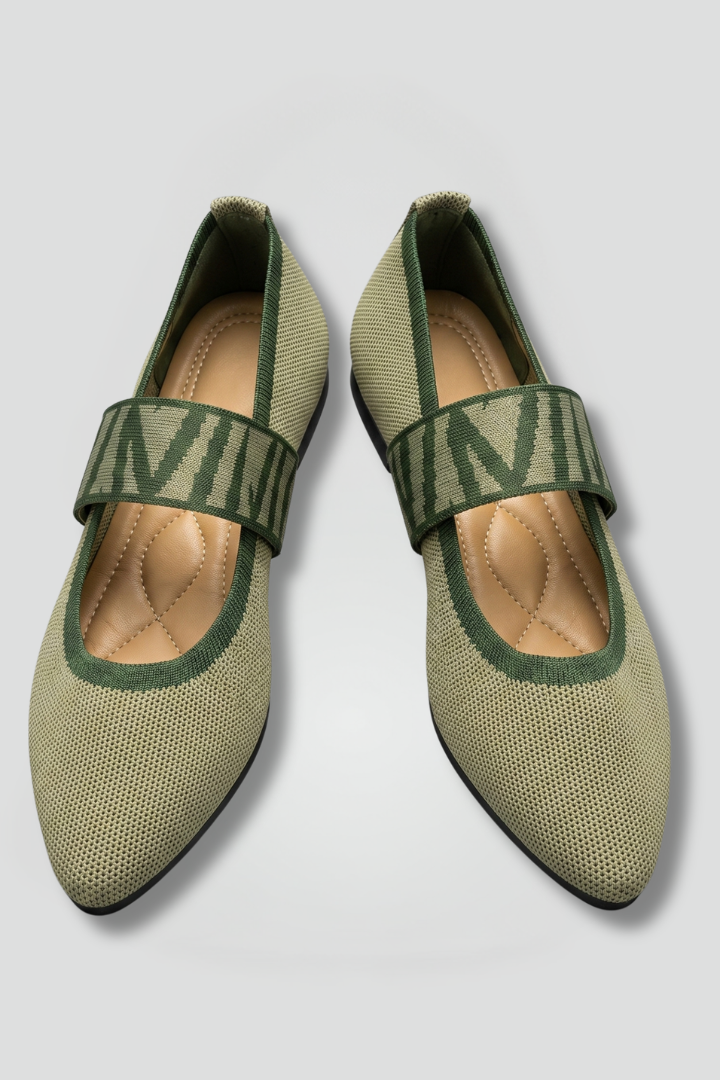 Women's Mary Jane Flat Shoes with Knit Texture for Everyday Wear