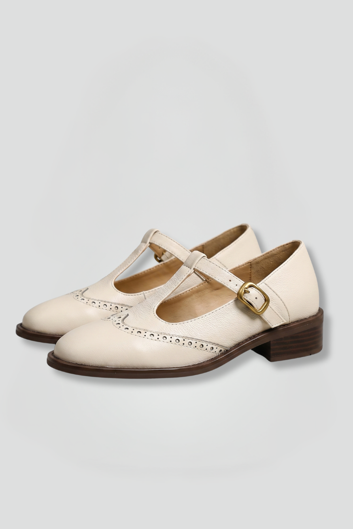 Women's Mary Jane Flat Shoes with T-Strap Closure for Everyday Wear
