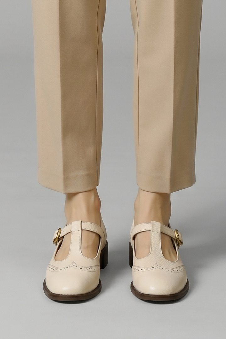 Women's Mary Jane Flat Shoes with T-Strap Closure for Everyday Wear