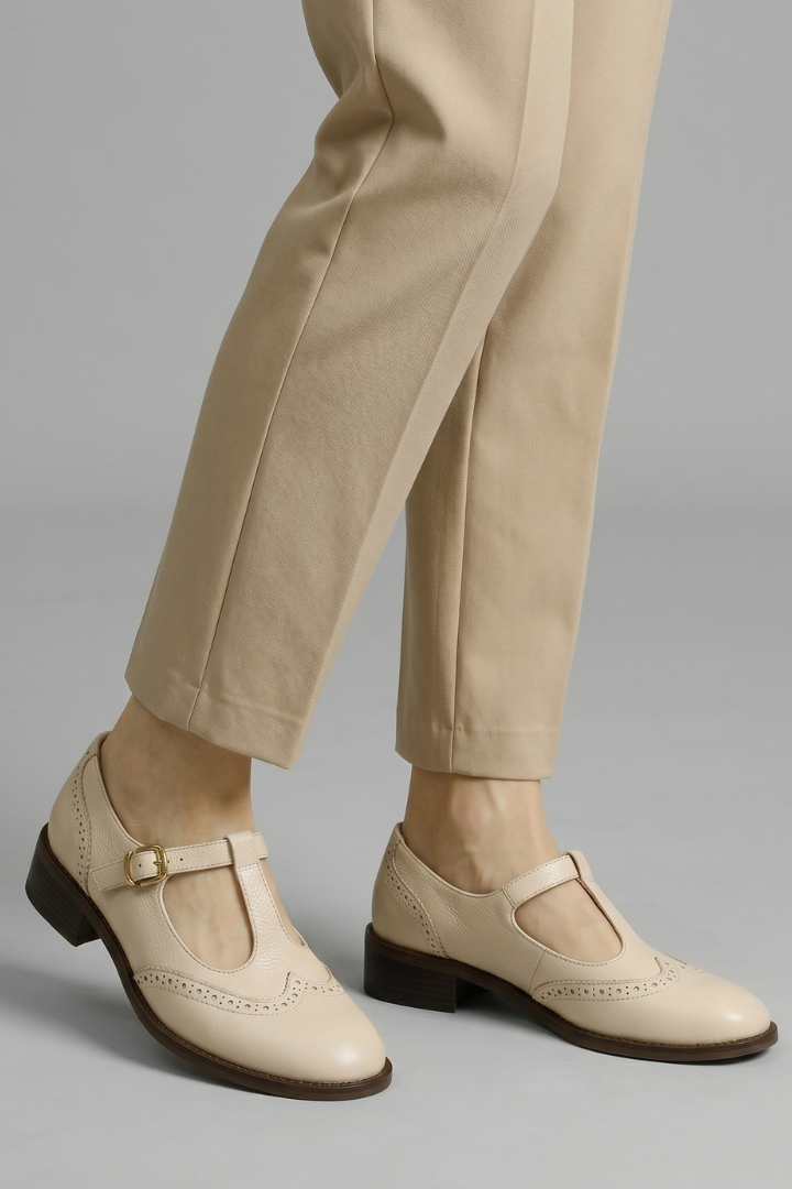 Women's Mary Jane Flat Shoes with T-Strap Closure for Everyday Wear
