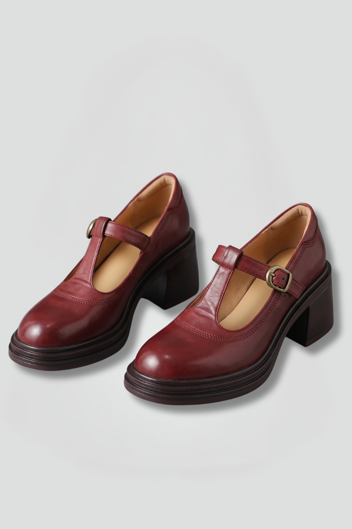 Women's Mary Jane Pumps with Block Heel for Office Wear