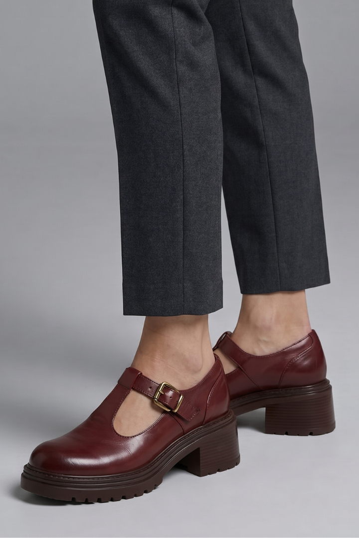 Women's Mary Jane Pumps with Block Heel for Office Wear