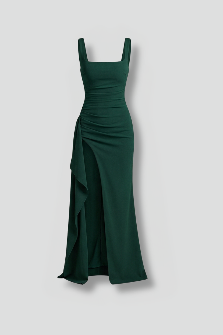 Women’s Maxi Dress with Open Back and Slip Design