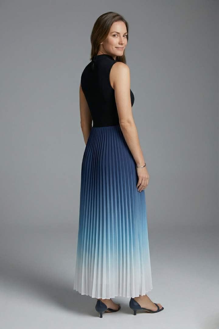 Women’s Maxi Dress with Sleeveless Design and Pleated Skirt