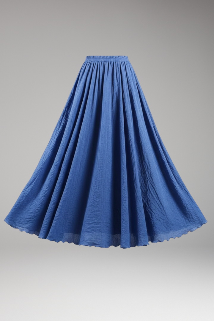 Women’s Maxi Skirt with Elastic Waist and Flared Hem