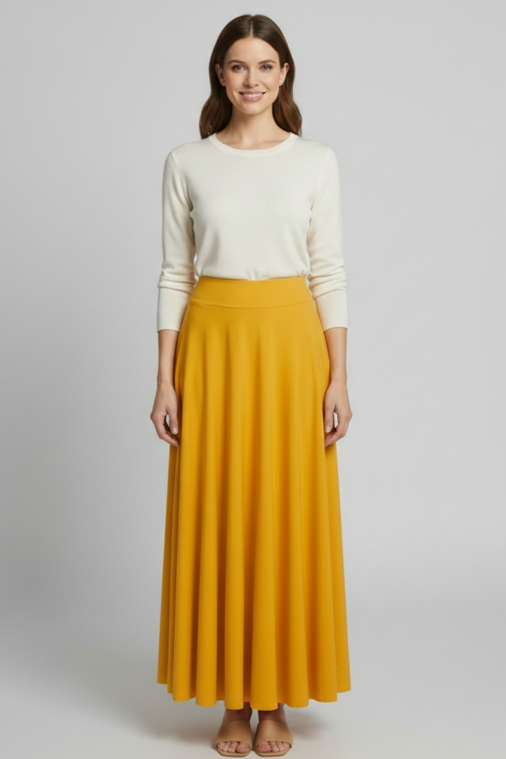 Women’s Maxi Skirt with High Waist and Side Pockets