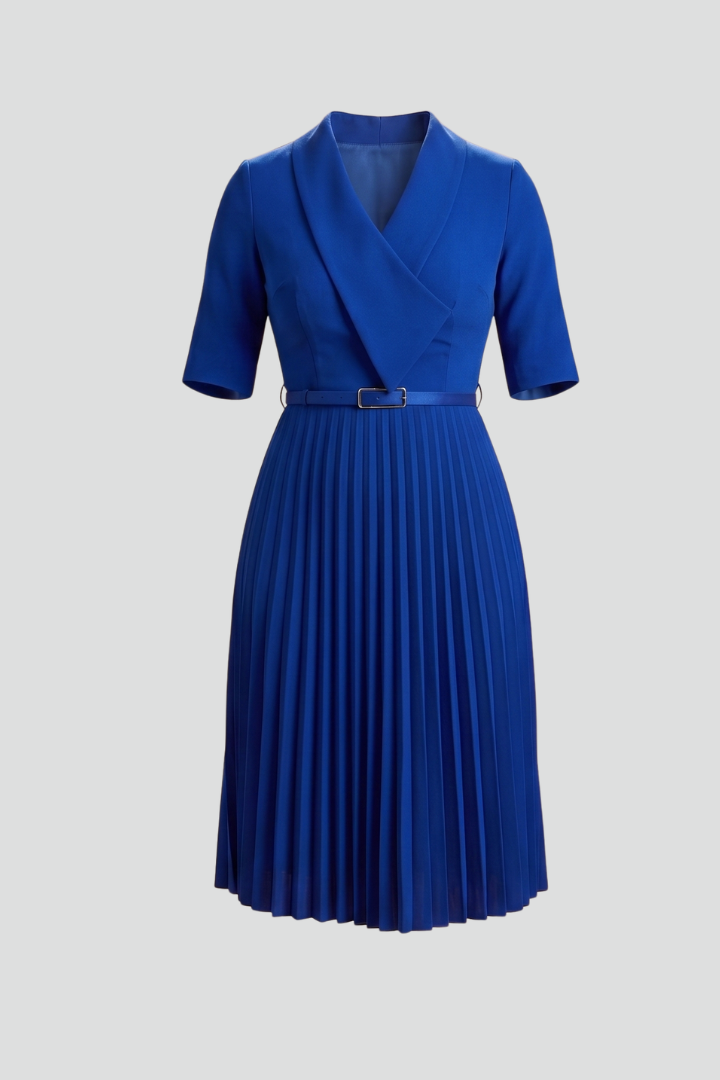 Women's Midi Dress with Asymmetrical Neckline for Cocktail Events