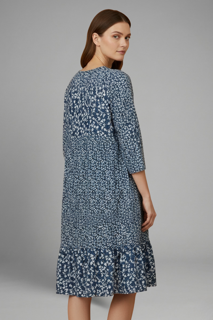 Women’s Midi Dress with Structured Fit and Plain Surface