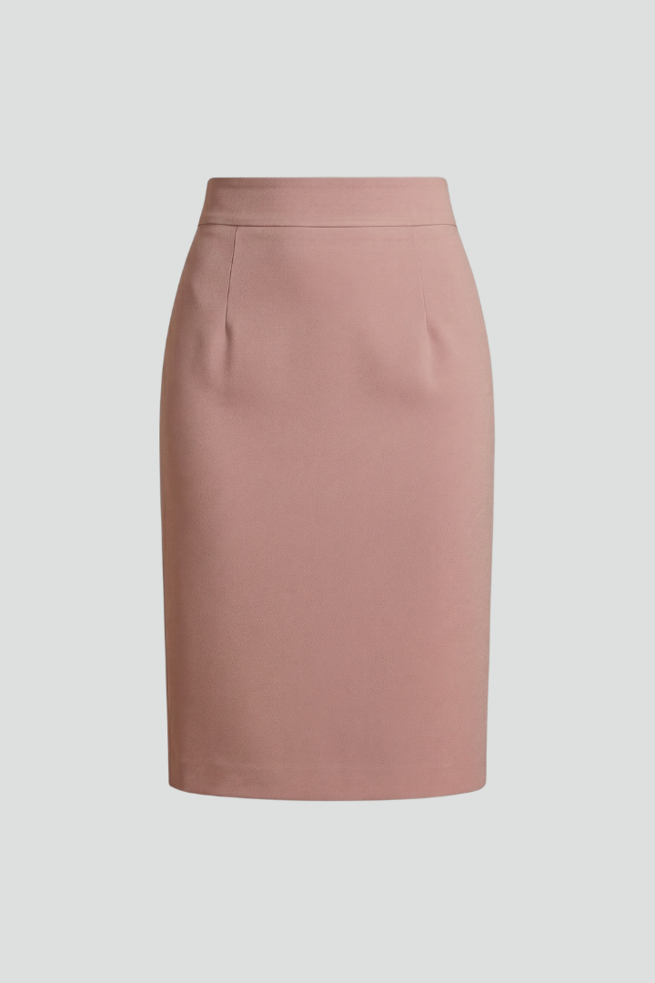 Women’s Midi Skirt with High Waist and Back Slit