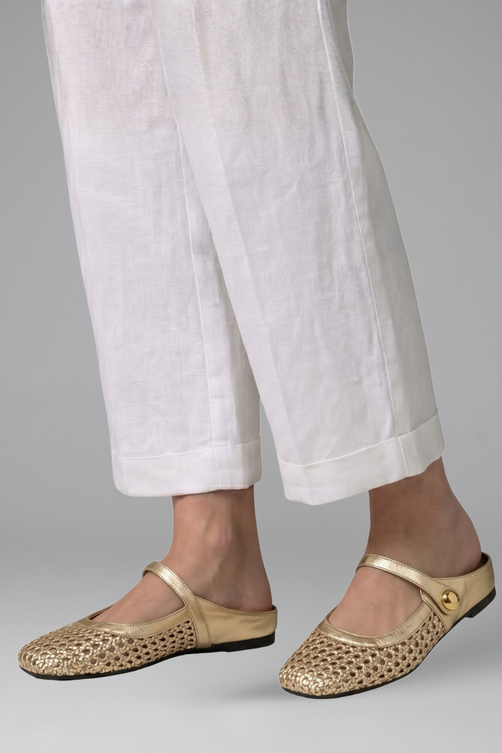 Women's Mules Shoes with Woven Upper for Spring