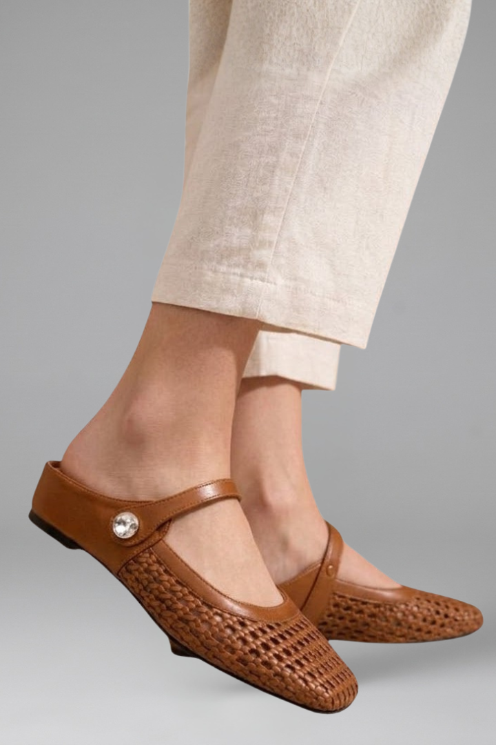 Women's Mules Shoes with Woven Upper for Spring