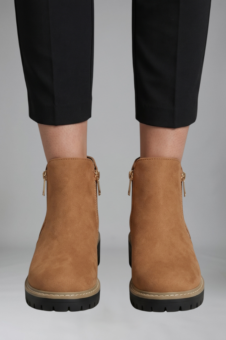 Women's Orthopaedic Ankle Boots with Side Zip Closure for Fall
