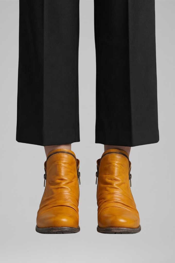 Women's Orthopaedic Ankle Boots with Side Zipper for All-Day Comfort