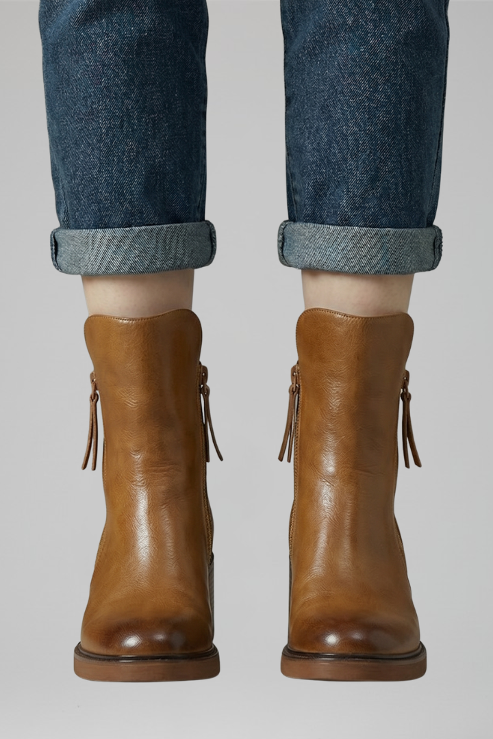 Women's Orthopaedic Ankle Boots with Side Zipper for All-Day Comfort