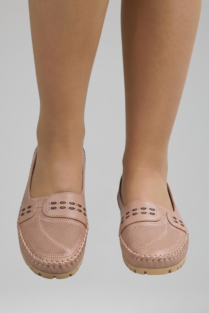 Women's Orthopaedic Flats with Perforated Upper for All-Day Comfort