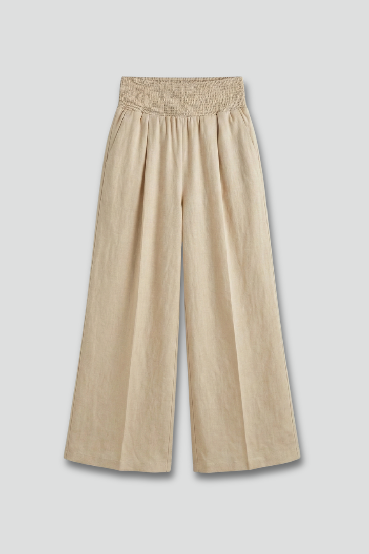Women’s Palazzo Trousers with High Waist and Pleats