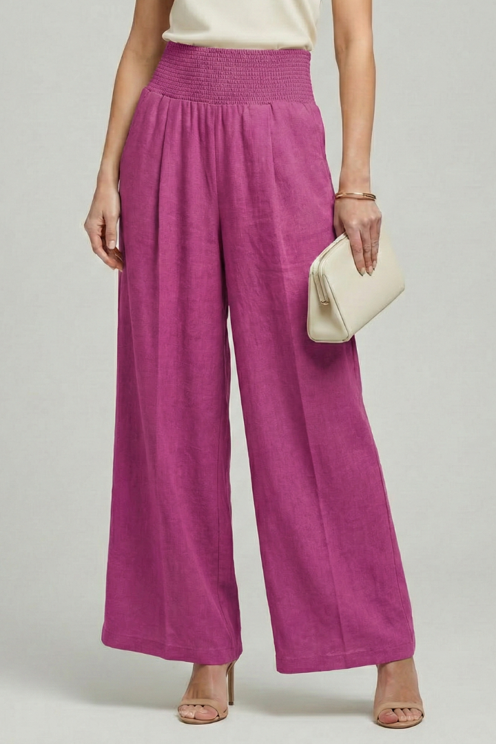 Women’s Palazzo Trousers with High Waist and Pleats