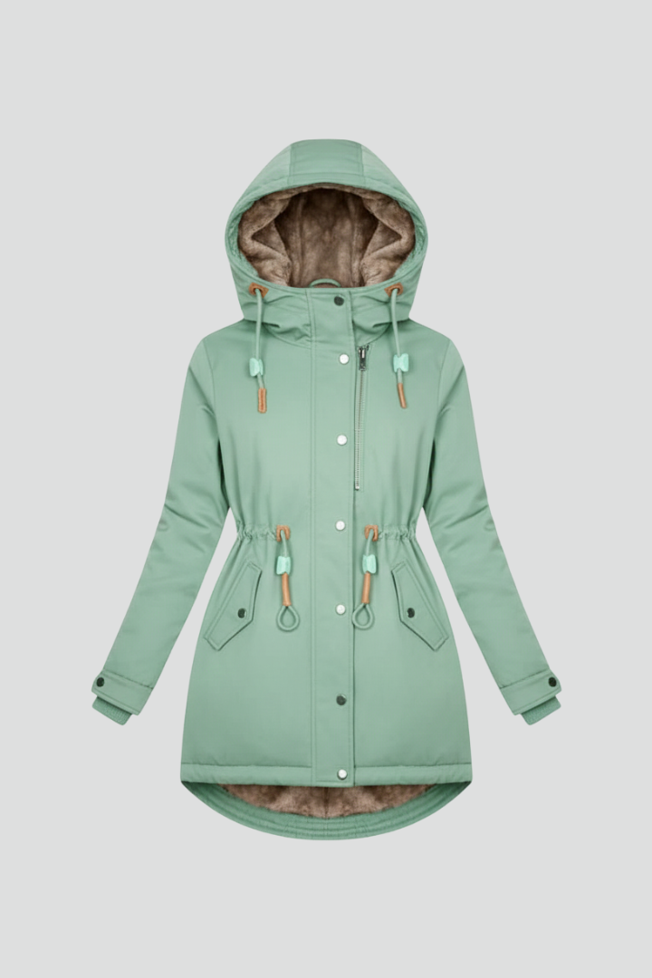 Women’s Parka with Hooded Design and Outer Layer Finish