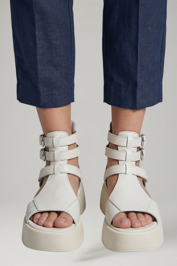Women's Platform Sandals with Ankle Strap and Cushioned Sole