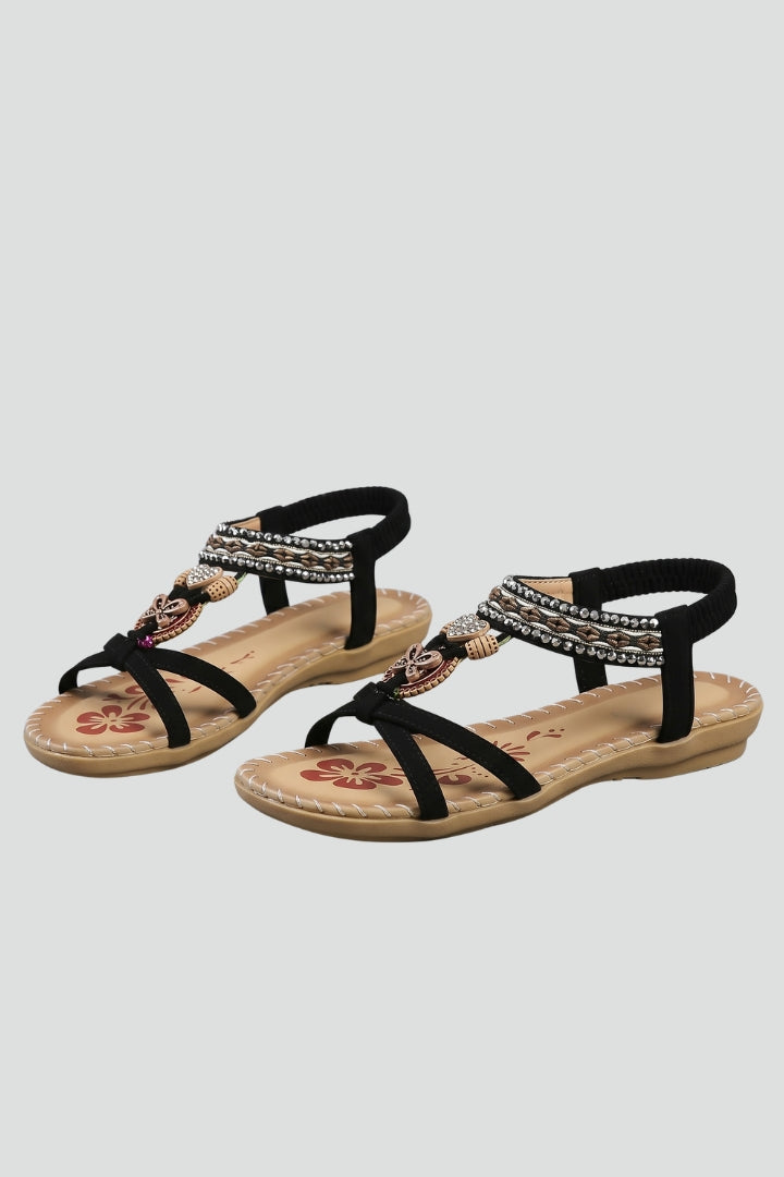 Women's Platform Sandals with Elastic Bands and Cushioned Insole