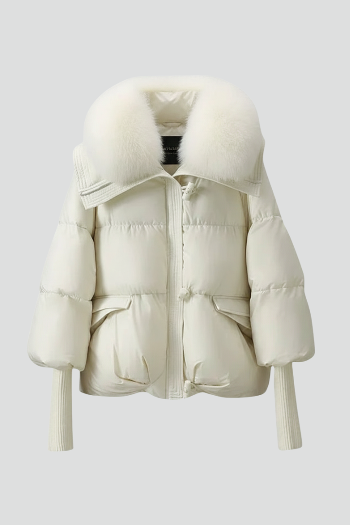 Women’s Puffer Jacket with Zip Fastening and Flap Pockets