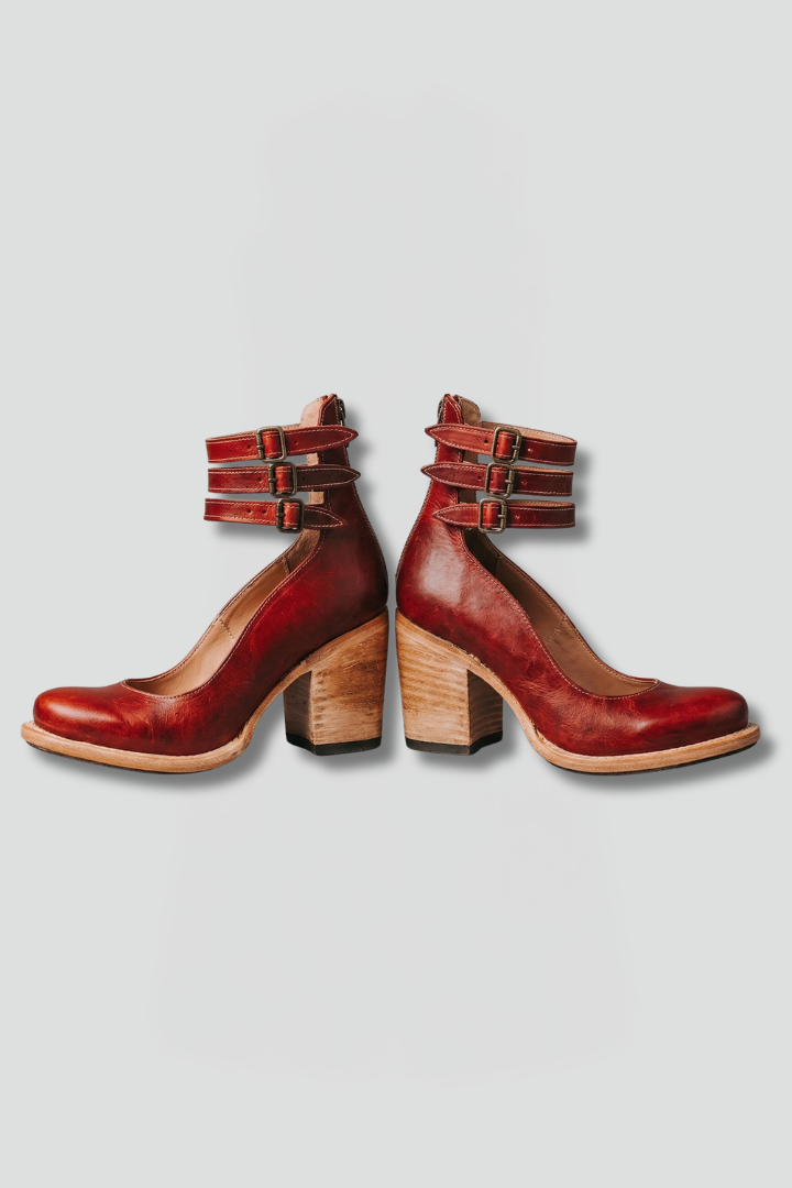 Women’s Sandal Heels with Ankle Strap and Block Heel