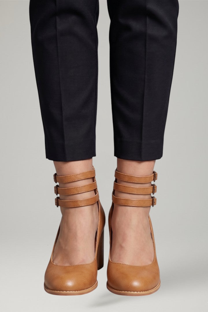 Women's Sandals with Ankle Strap and Block Heel