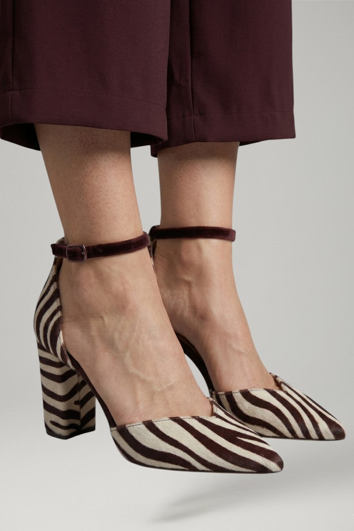 Women's Sandals with Ankle Strap and Mid Heel