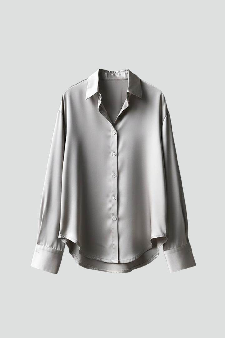 Women’s Shirt with Button Fastening and Collared Neck