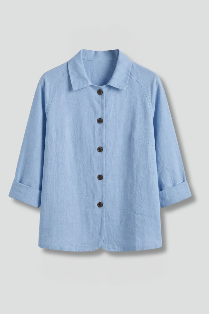 Women’s Shirt with Button Fastening and Long Sleeves