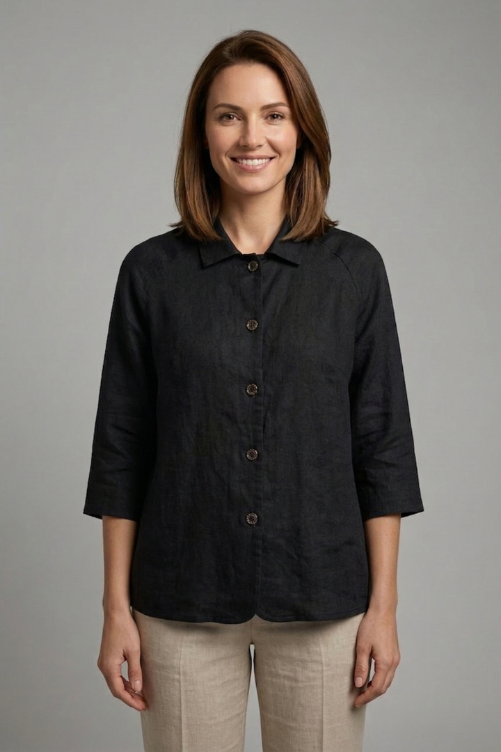 Women’s Shirt with Button Fastening and Long Sleeves