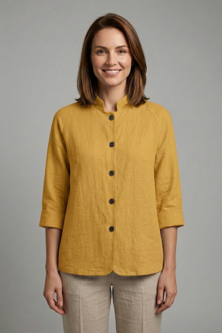 Women’s Shirt with Button Fastening and Long Sleeves