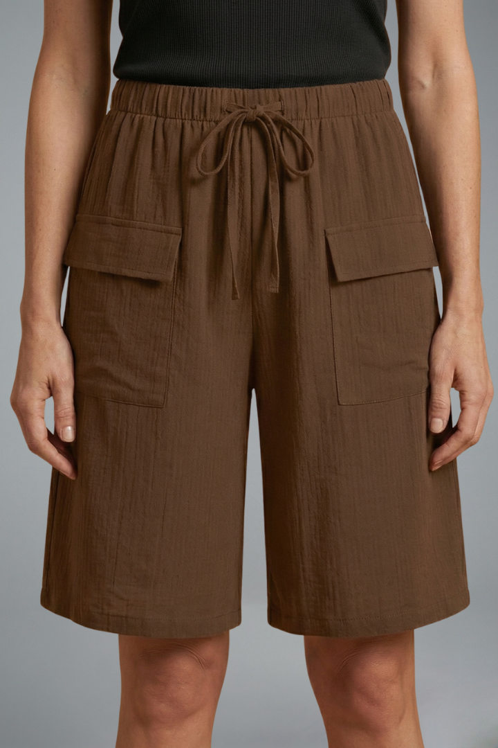 Women’s Shorts with Elasticated Waistband and Drawstring