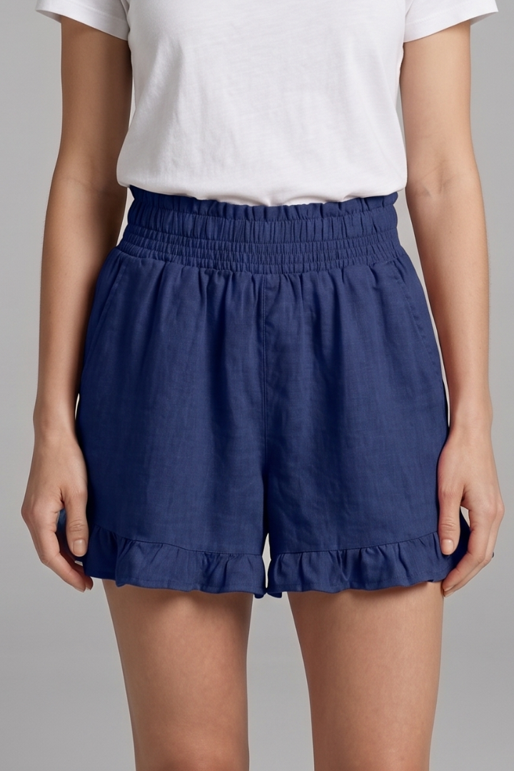 Women's Shorts with Ruffle Hem for Casual Wear