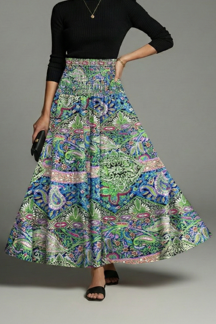 Women’s Skirt with Elastic Waistband and A-Line Cut