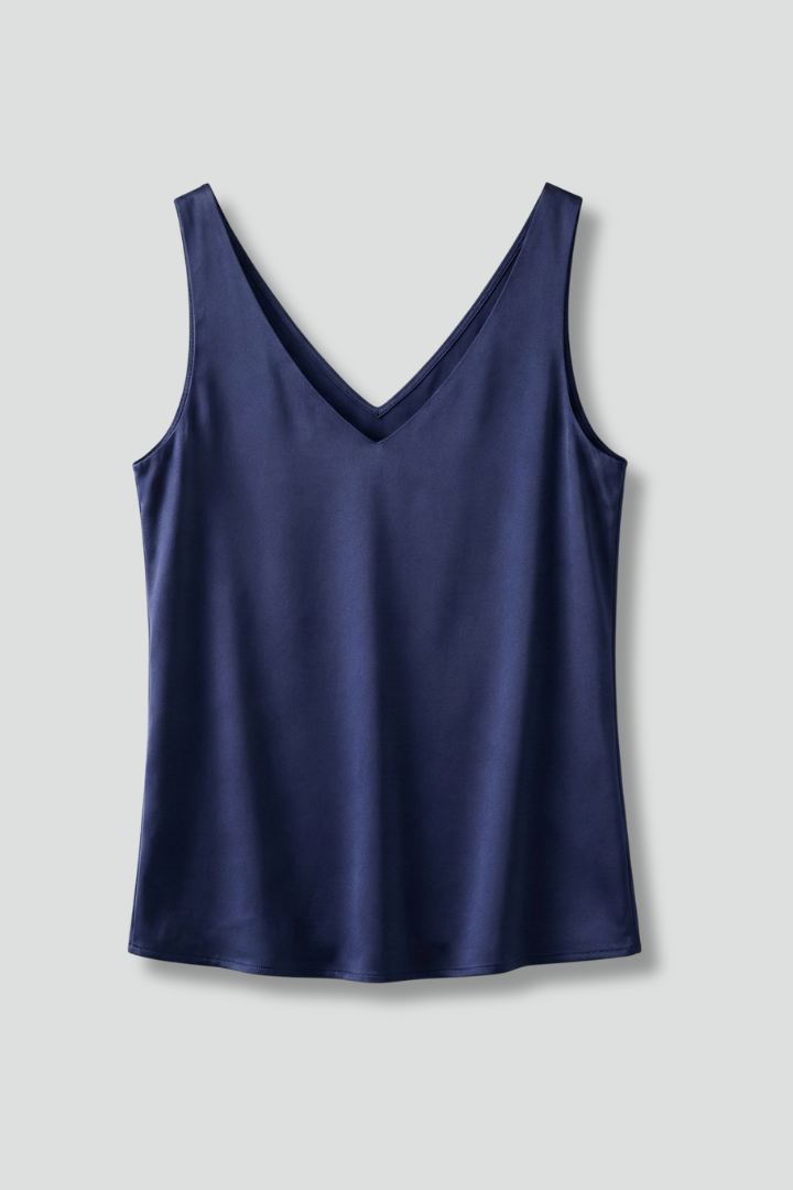Women’s Sleeveless Top with V-Neck and Even Surface