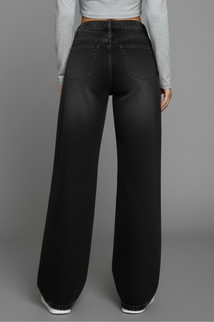 Women’s Straight-Leg Pants with High Waist and Zipper Fly
