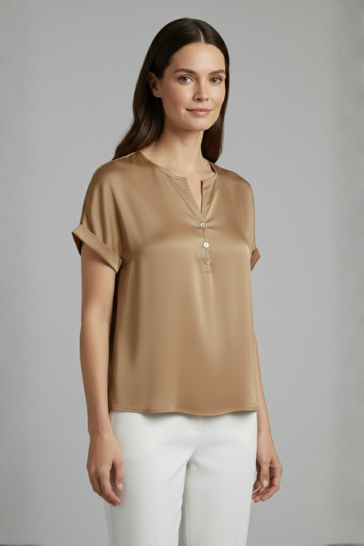 Women’s T-Shirt with V Neckline and Short Sleeves