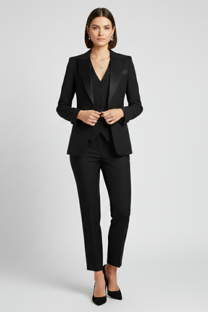 Women’s Three-Piece Suit with Jacket, Vest and Pants