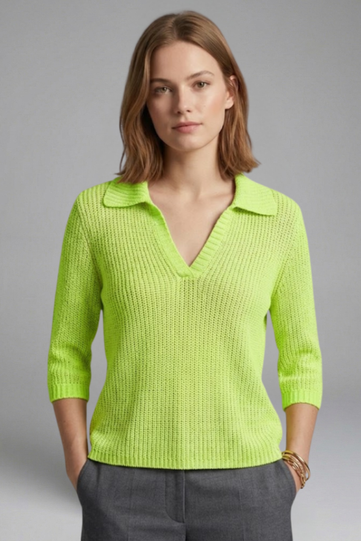 Women’s Top with Open Neck and Three-Quarter Sleeves