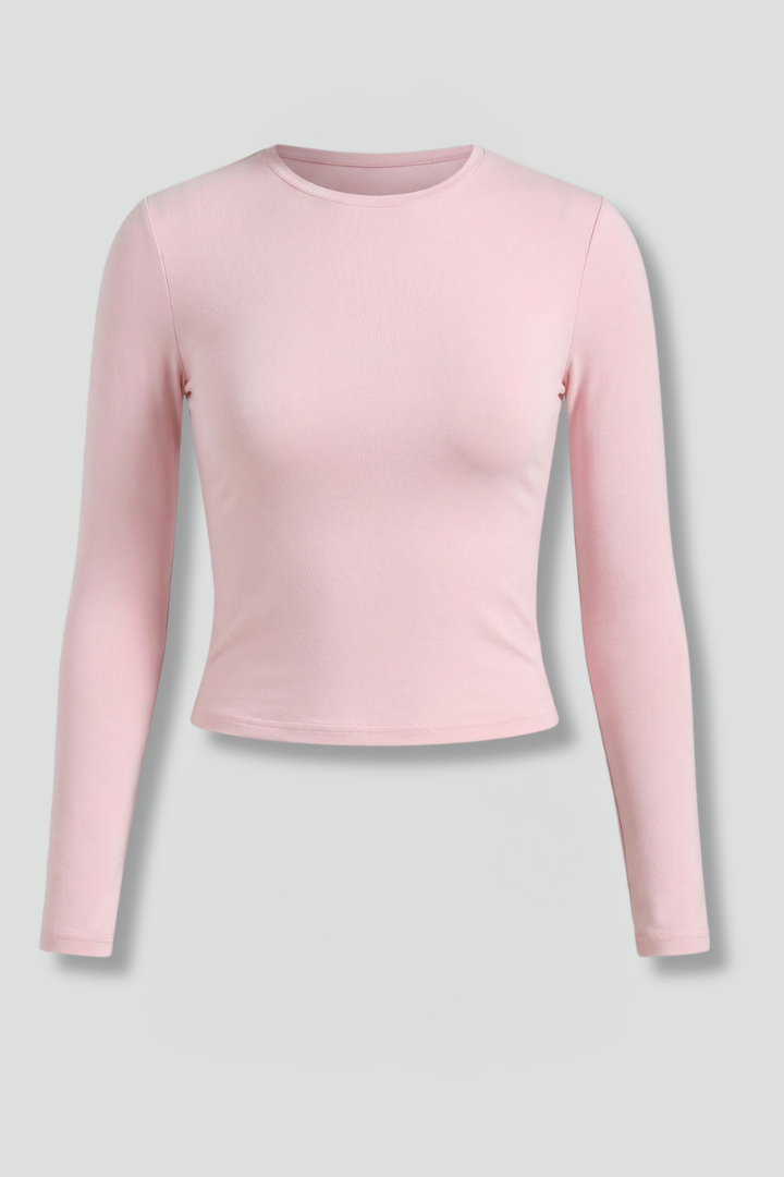 Women’s Top with Round Neckline and Long Sleeves