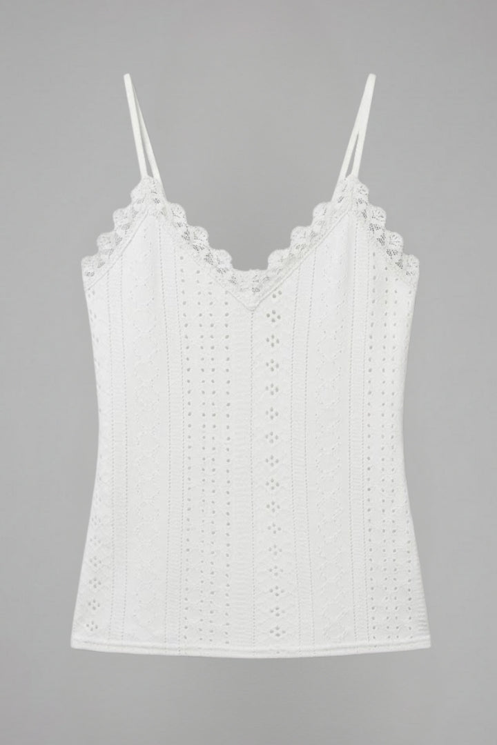Women’s Top with V Neckline and Lace Panels